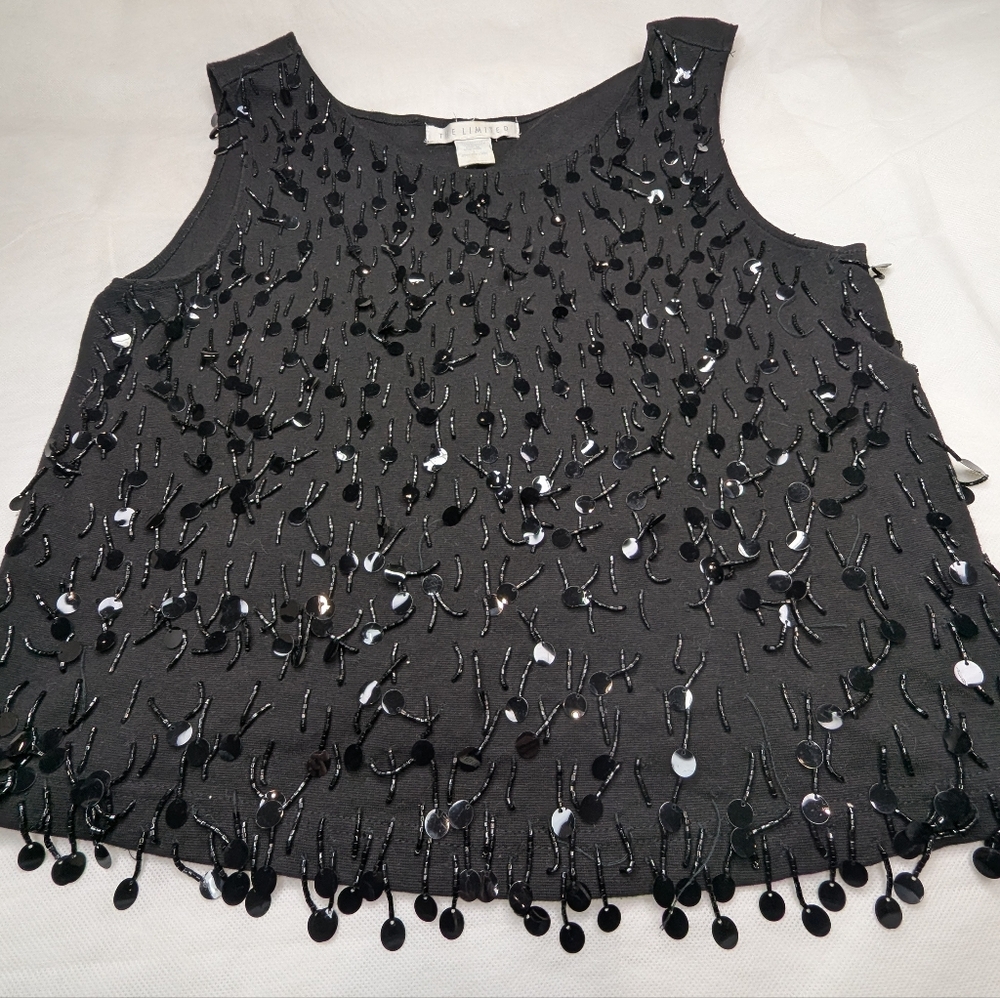 Vintage 1990's The Limited Beaded Sweater/Knit Tank Top